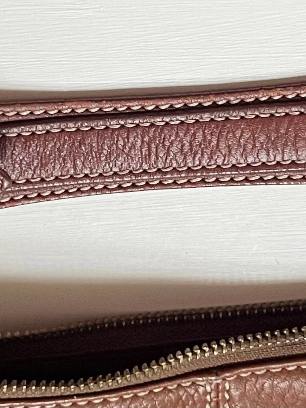 Dooney & Bourke Dark Brown Leather Messenger Bag with Brass Accents